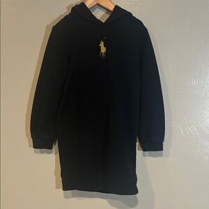 Polo by Ralph Lauren Black Dress with Gold Emblem